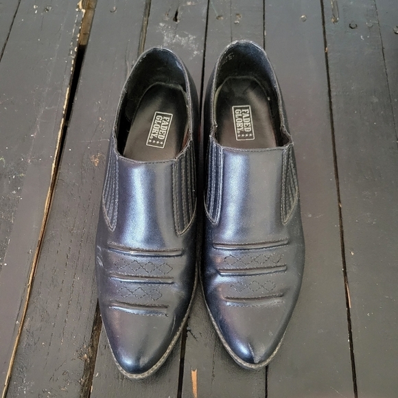 Faded Glory Vintage Black Low Top Booties Pointed Toe Lynette Women's 6 Western - Picture 5 of 10